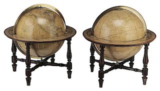 Fine Pair English Globes by