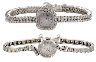 Two Lady's Omega Diamond Watches