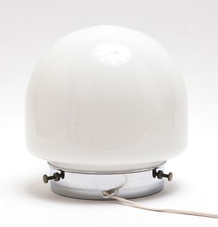Modern Domed Glass & Chrome Lamp