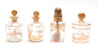 Glass & Parcel Gilt Perfume Bottle Assortment, 4