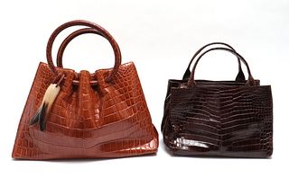 Laurent Effel & F. M. Allen Crocodile Handbags, 2