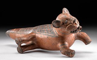 Inca Tallan Pottery Jaguar Pacha Vessel, TL Tested