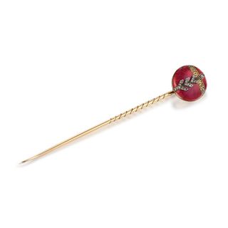Faberge Antique Enamel and Diamond Stick Pin