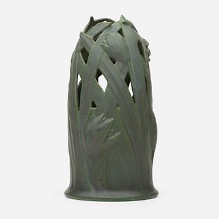 William J. Dodd for Teco Pottery, Rare reticulated vase, model 151A