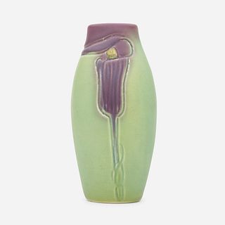 Edward T. Hurley for Rookwood Pottery, Incised Mat vase with Jack-in-the-pulpit