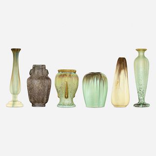 Fulper Pottery, collection of six bud vases