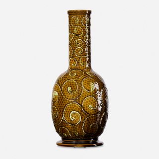 Chelsea Keramic Art Works, Rare "hammered" metal-form vase