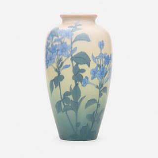 Edward Diers for Rookwood Pottery, Vellum vase with periwinkles
