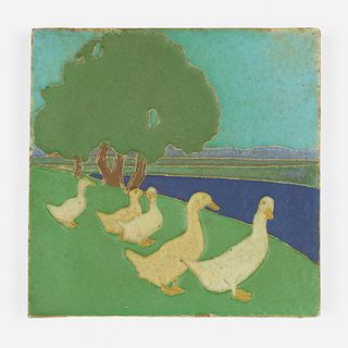 Van Briggle Pottery, Rare tile with geese