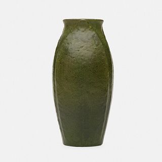 Grueby Faience Company, vase with leaves