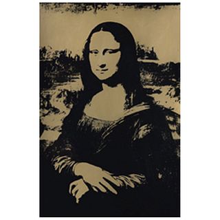 ANDY WARHOL, Mona Lisa # 4 Black on Gold Museum Board.