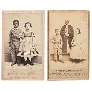White and Black Slaves from New Orleans CDV, Plus