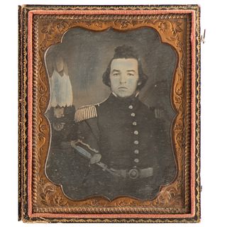 Two Daguerreotypes of Colonel Thomas Burpee, DOW Cold Harbor, Incl. Portrait in Mexican War-Era Uniform