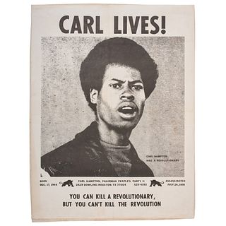Carl Hampton, Carl Lives! Poster, 1970