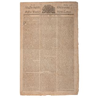 Freedom of the Press and "Regulators" Uprising Covered in Colonial-Era Boston Newspaper
