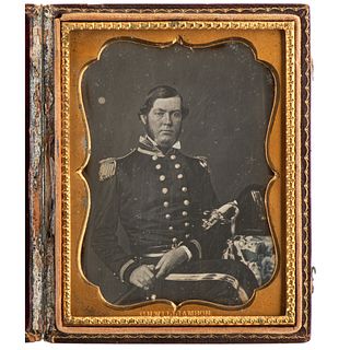 Half Plate and Quarter Plate Daguerreotypes of Naval Lieutenant