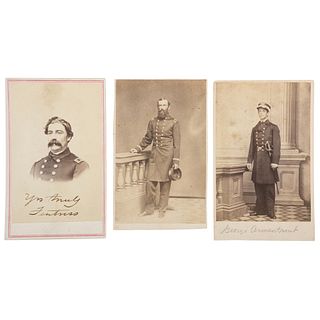 Three CDVs of Identified Brown Water Navy Officers, Incl. Moses Kirkpatrick, USS St. Clair Pilot, and Walter Fentress, POW Libby Prison