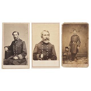 CDVs of Naval Officers, Incl. Percival Drayton, George Prebel, and Nathaniel Jacobs