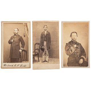 Three CDVs of Naval Subjects, Incl. James P. Foster, USS Chillicothe, and Edward P. Lull, USS Brooklyn