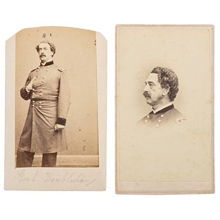 Two CDVs of General Abner Doubleday, Distinguished by Service at Fort Sumter and Gettysburg