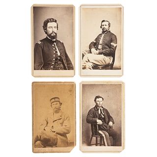 Lawrence, Kansas, Four CDVs of Civil War Officers and Civilians Incl. Edmund G. Ross