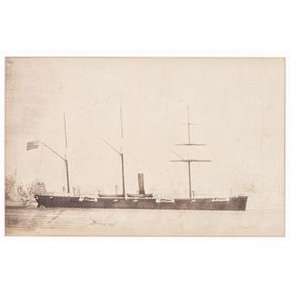 US Steam Sloop Monongahela, Large Format Photograph Possibly Taken at Baton Rouge