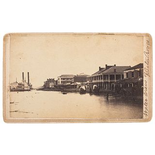 CDV of Baton Rouge Landing, Incl. View of the Steamer Empire Parish
