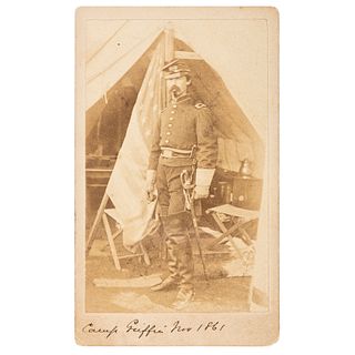Major James H. Bogart, KIA at Port Hudson, CDV as First Lieutenant at Camp Griffin