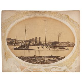 USS Benton, Albumen Photograph of Brown Water Navy Ironclad Gunboat