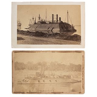CDVs of Ironclads USS Essex and Mound City