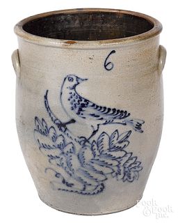 Six-gallon stoneware crock, 19th c.