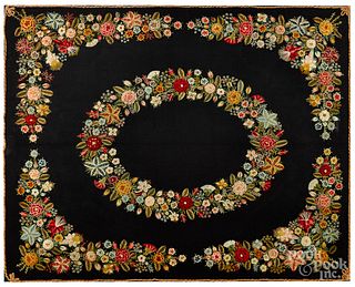 Large floral needlework panel