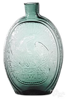 Philadelphia historical pale green flask