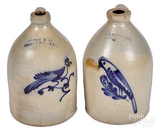 Two Norton stoneware jugs, 19th c.