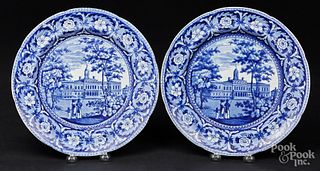 Two Historical blue Staffordshire plates