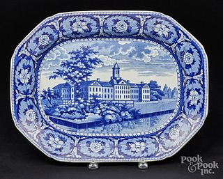 Historical blue Staffordshire Almshouse platter