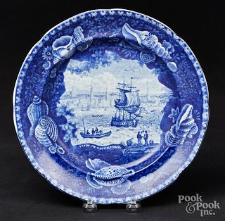 Historical blue Staffordshire plate