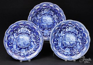 Two Historical blue Staffordshire plates, etc.