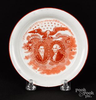 Historical Staffordshire toddy plate, 19th c.