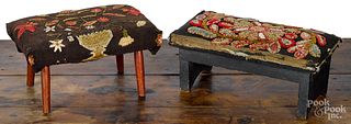 Two small needlework footstools