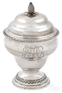 Philadelphia silver covered sugar, ca. 1795