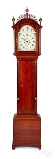 Massachusetts Federal mahogany tall case clock
