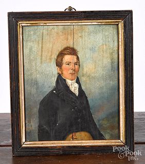 Oil on panel portrait of a gentleman, ca. 1835
