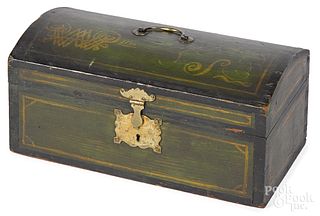 New England painted dome lid box, 19th c.
