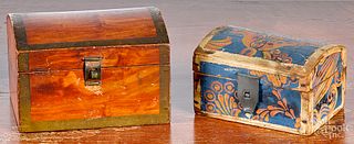 Two dome lid dresser boxes, 19th c.
