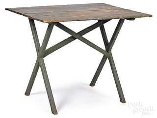 Painted sawbuck table, late 19th c.