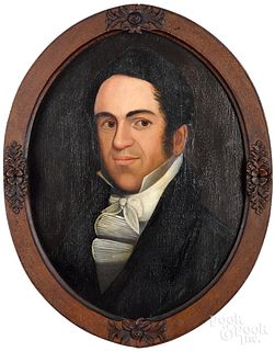 Ethan Allen Greenwood oil on panel portrait