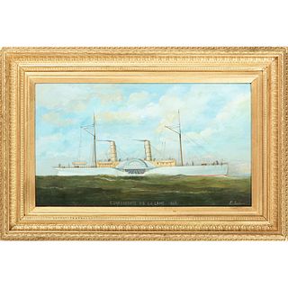 Confederate Blockade Runner P.S. Colonel Lamb at Sea, 1865, Oil on Canvas by Jackson (American)