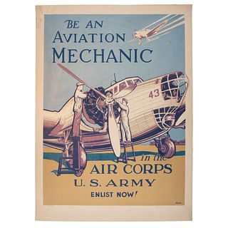 WWI and WWII Recruitment and "War Work" Posters, Incl. Aviation Mechanic and Coast Guard Spars