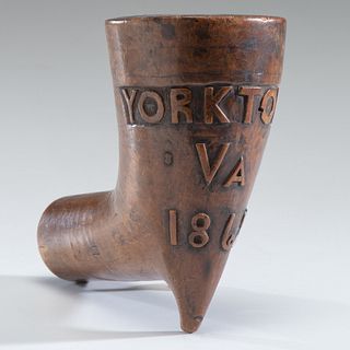 Civil War Folk Art Carved "Yorktown" Pipe 